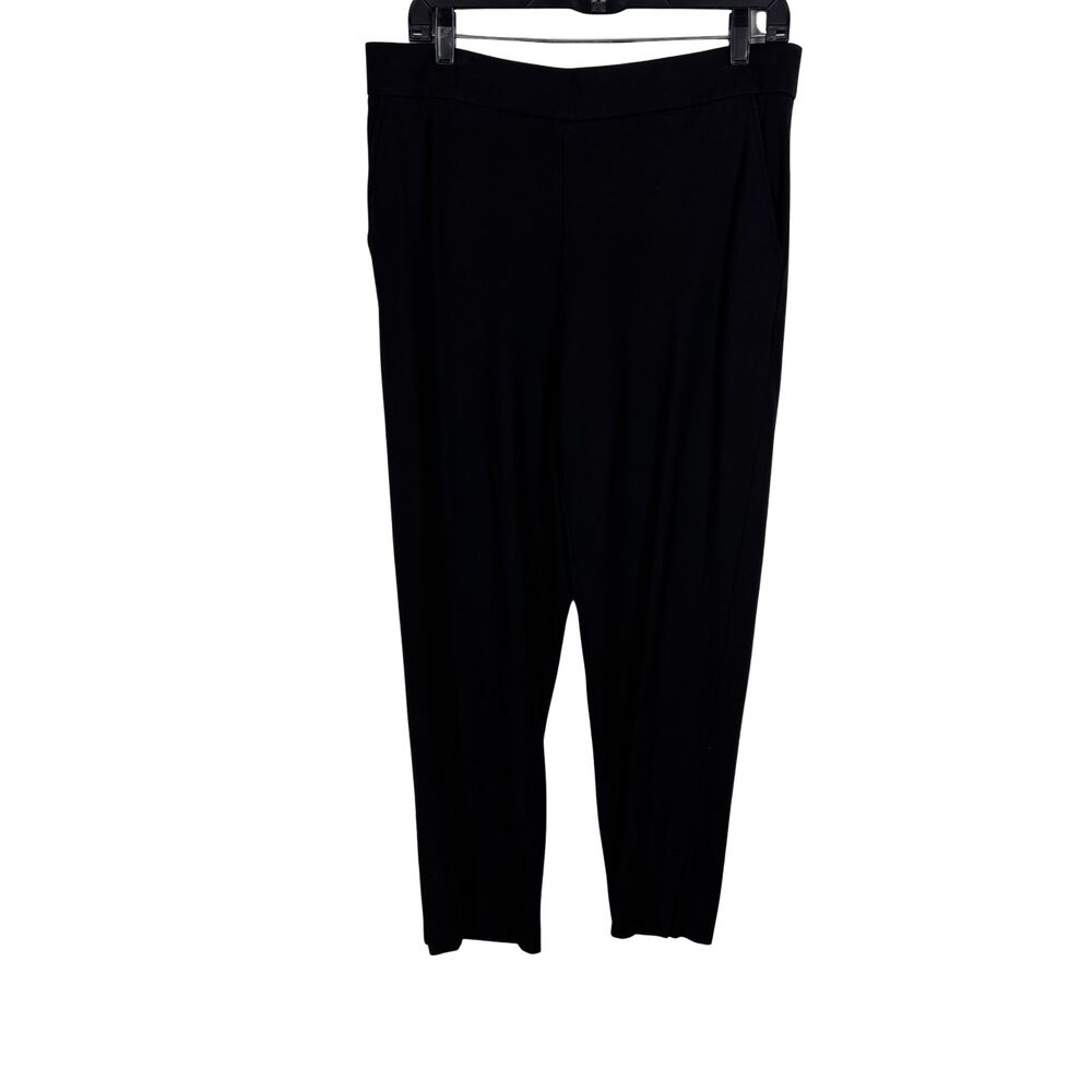 Vince. Black Pull On Elastic Waist Split Hem Dress Pant Women's Medium Pockets